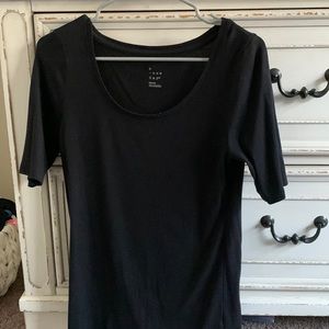Black scoop neck top